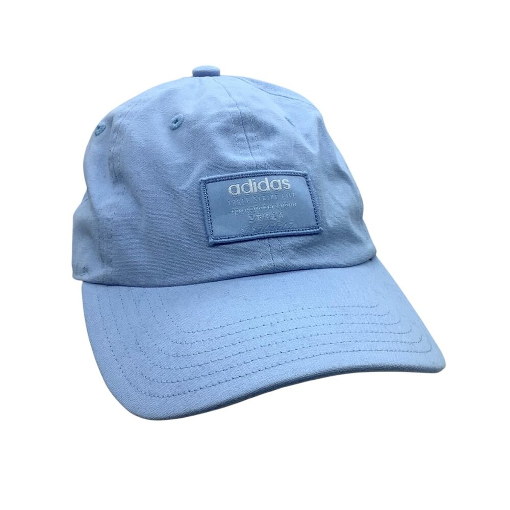 Adidas Three Stripe Life Climalite Baseball Cap Light‎ Blue Adjustable Strap